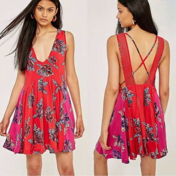 Free People Thought It Was A Dream Printed Mini Dress (Size S) - Picture 1 of 14